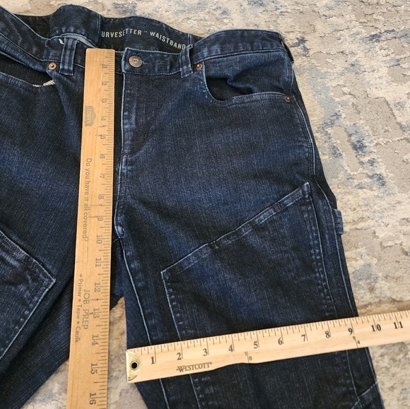 Duluth Trading Double Chapped work denim skinny leg darkwash Jeans. Size 12. - Picture 8 of 16